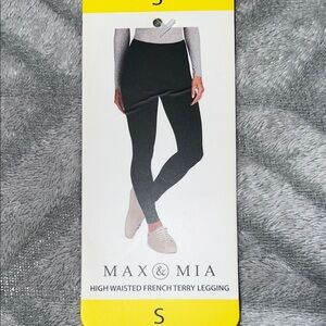 Max & Mia Black High Waisted French Terry Leggings